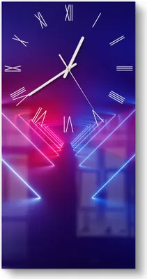 Produktbild von DEQORI Glasuhr 30x60 cm Römisch 'Lichtinstallation' Wanduhr Glas Uhr Design leise