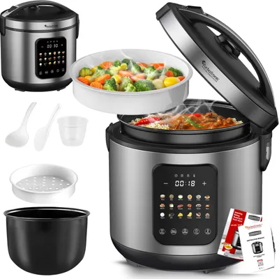 Zdjęcie produktu dla Multicooker parowar szybkowar TurboTronic kombiwar garnek elektryczny frytownica 5L 860W srebrny