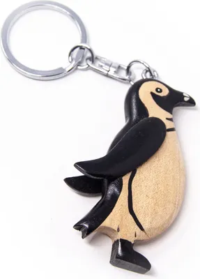Produktbild von Schlüsselanhänger aus Holz - Brillenpinguin