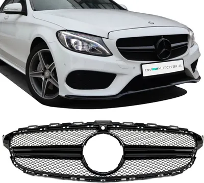 Produktbild von Kühlergrill Schwarz Glanz + Kamera passt für Mercedes W205 S205 14-18 kein AMG