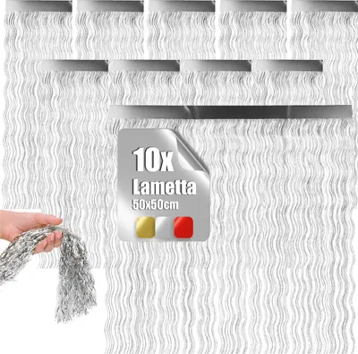 Produktbild von com-four® 10x Lametta - Lametta silberfarbene Girlande für Weihnachten - 50cm