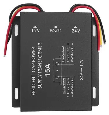 Obrázek produktu pro Převodník napětí 24 V na 12 V DC – výkonný převodník napětí pro automobily, nákladní vozy, obytné vozy, SUV a autobusy, 15 A, 180 W