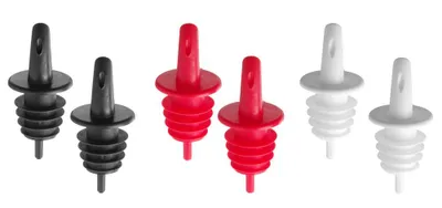 Productafbeelding van BarUp doseerders, 6 stuks, 2 zwart, 2 wit, 2 rood, Rood, 6 stuks