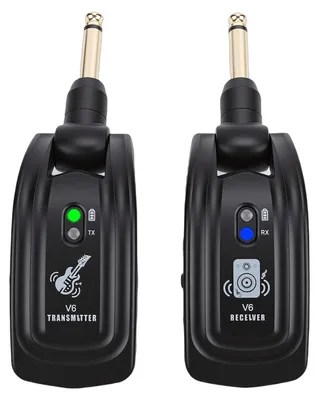 Zdjęcie produktu dla Bezprzewodowy system gitarowy UHF – nadajnik i odbiornik, ultra niskie opóźnienie 4 ms, 4 kanały, zasięg 30 m, akumulator, szybkie ładowanie, do gitary basowej elektrycznej