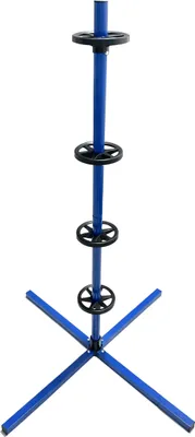 Produktbild von Relaxdays Reifenständer für 4 Reifen mit Felgen, Reifenlager bis 120 kg, HBT: 131,5x66x66 cm, Räderregal, Stahl, blau