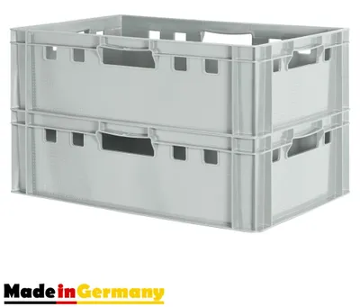Produktbild von Fleischkiste E2 Fleischkiste Grau Fleischerkiste Fleischkisten Kiste Fleischkiste Eurobox Lebensmittelecht 60 x 40 Metzgerkiste Auswahl Kingpower, Anzahl:2