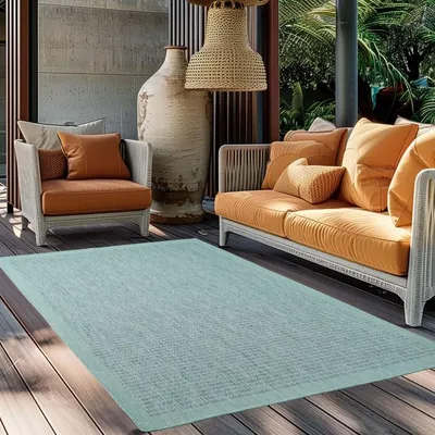 Produktbild von TapisTrend Outdoor- und Terrassenteppiche Blau 200x290 cm Teppich, aus Polypropylen, für Küche und Balkon, UV-beständig