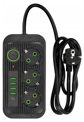 Obrázek produktu pro Kobi LINEAproCZ1,5 Prodlužovací kabel 1,5m 3 zásuvky 4x USB-A USB-C