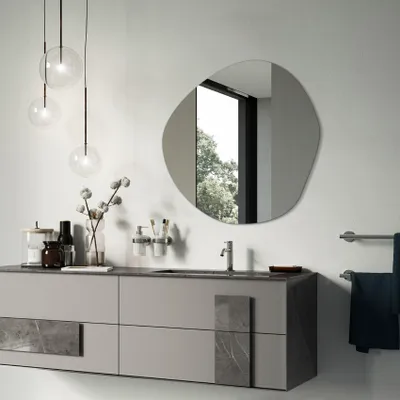 Obrázok produktu pre Nepravidelné závesné zrkadlo - 67 x 67,6 cm - moderné - do kúpeľne - obývačky - spálne