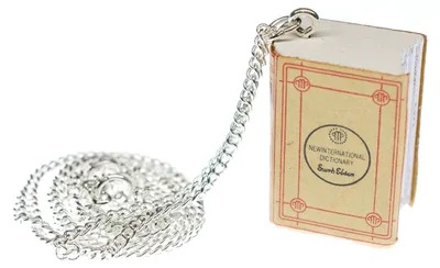 Produktbild von Wörterbuch Kette Halskette Miniblings 60cm Dictionary Buch Bücher Sprache beige