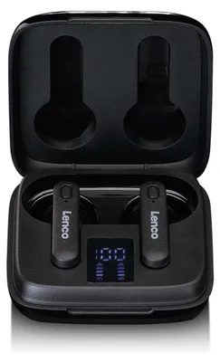 Produktbild von Lenco EPB-430BK - Kabellose Kopfhörer, Ladestation mit Display, Bluetooth® und TWS, schwarz