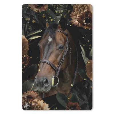 Produktbild von MuchoWow® Mauspad Mousepad Pferd - Pflanzen - Blumen 18x27 cm - Mousepads - Maus Mat - Pad - Mausunterlage