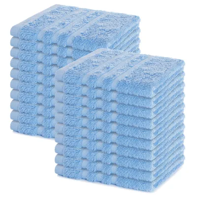 Produktbild von Lavea® 20er Seiftuch Set 30x30 cm, 100% Baumwolle Frottier, Gästehandtücher & Waschlappen, waschbar 60°C, Serie Elena, Bad & Gäste-WC, Delphinblau
