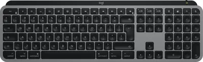 Produktbild von Logitech Master MX Keys S for Mac, Kabellos, RF Wireless + Bluetooth, Scherenschalter, QWERTY, LED, Aluminium, Schwarz