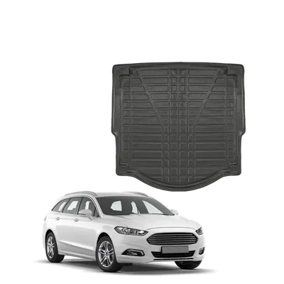 Produktbild von SCOUTT | Kofferraumwanne Laderaumwanne Kompatibel mit Mondeo 5 Kombi 2015–2022, mit Hoher Rand, Kofferraum-Schutzmatte, Geriffelt, Aufrollbar, Schwarz
