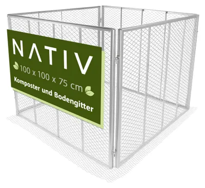 Produktbild von Komposter mit Bodengitter, 750 Liter Volumen, Metallkomposter für eigenen Kompost