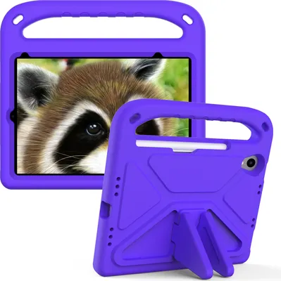 Produktbild von Hülle für iPad Mini 6 / iPad Mini 2021, Leichte Stoßfeste Eva Kinder Schutzhülle mit Griff und Faltbarem Ständer Lila
