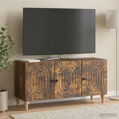 Zdjęcie produktu dla Szafka pod telewizor vidaXL, dąb wędzony, 99 x 34,5 x 50 cm, materiał drewnopochodny