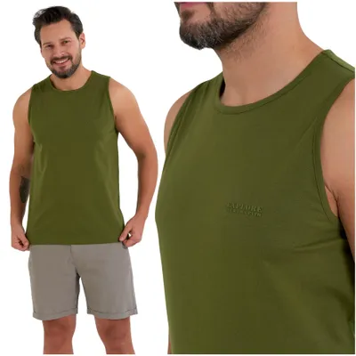Produktbild von Moraj Herren Tanktop Unterhemd ärmellos – Khaki, Größe L, bequem