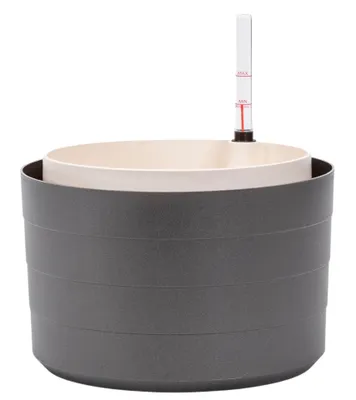 Obrázok produktu pre PLASTIA s.r.o. Samozavlažovací kvetináč Berberis 26 cm, antracit a slonová kosť