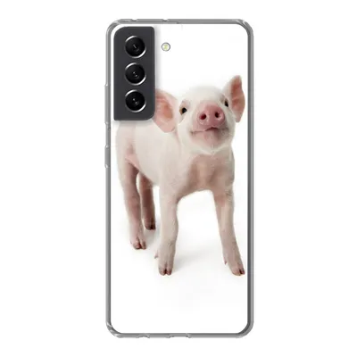 Produktbild von MuchoWow® Handyhülle Schutzhülle Hülle für Samsung Galaxy S21 FE Schwein - Tiere - Weiß Silikon Softcase Handy Hülle - Mobiltelefonhülle