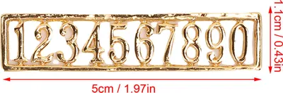 Produktbild von 10 Stück Mini-Haustürnummern, dekorativ, goldfarben, 0–9 für Puppenhaus im Maßstab 1:12