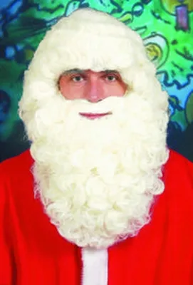 Produktbild von Weißer mittellanger Bart aus 100% Polypropylen mit Gummiband für Nikolaus, Zwerg und Wichtel