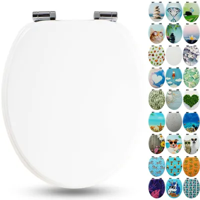 Produktbild von Sanfino® Premium WC Sitz "White" hochwertiger Toilettendeckel mit Absenkautomatik aus Holz, hoher Sitzkomfort & einfache Montage