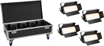 Produktbild von EUROLITE Set 4x LED PLL-576 CW/WW Panel + Case mit Rollen