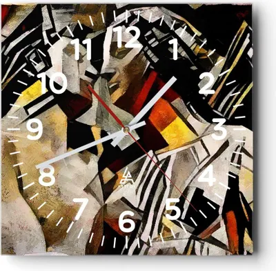 Produktbild von Wanduhr - Quadrat - Glasuhr - Skulptur modern - 40x40cm - Schleichendes Uhrwerk - Lautlos - zum Aufhängen bereit - Dekoration Modern - Wanddekoration aus Glas - C4AC40x40-3494