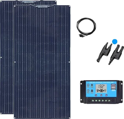 Immagine prodotto di Kit di pannelli solari flessibili, potenza in uscita 120W o 240W, compatibilità 12V/24V, kit 240W