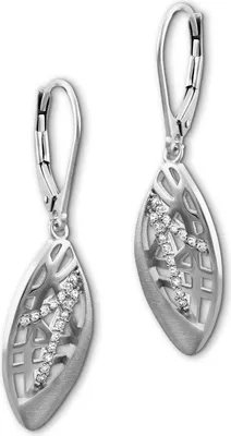 Produktbild von SilberDream Damen Ohrringe Oval Zirkonia weiß Ohrhänger 925 Silber D2SDO4318W