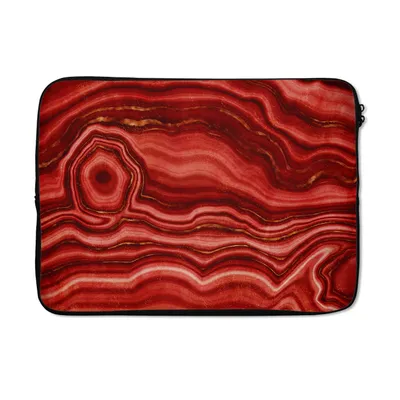 Produktbild von MuchoWow® Laptop Hülle 14 ZollRot - Achat - Edelsteine Laptoptasche - Laptoptasche - Stoßsicher - Schutzhaube