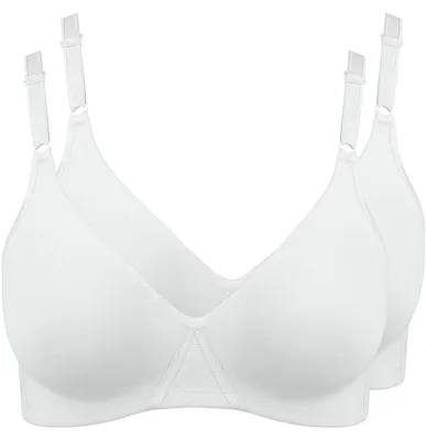 Productafbeelding van Alleen verkrijgbaar in een set van 2: katoenen BH, zonder beugels, dubbele laag, zachte cups, comfortabele BH