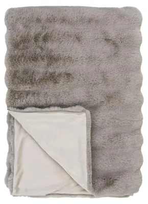 Zdjęcie produktu dla Galena koc ze sztucznego futra szarego 130x180 cm