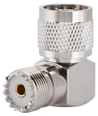 Produktbild von N-Stecker auf M-Buchse, rechtwinklige Koaxial-Adapterantenne für UHF-Stecker