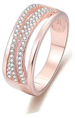 Immagine prodotto di Anello in argento placcato oro rosa con zirconi AGG340, 62 mm