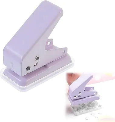 Image de Petite perforatrice à papier, portable, 1 pièce, violette