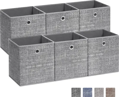 Produktbild von SONGMICS Aufbewahrungsbox, 6er Set, Ordnungsboxen aus Vliesstoff mit Griff, Boxen Aufbewahrung, 26 x 26 x 28 cm, Organizer Box, für Würfelregal