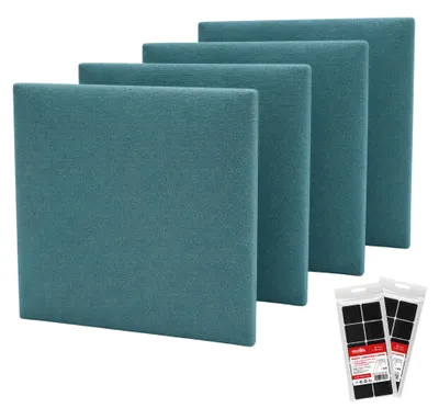 Produktbild von STEGU Polsterpaneel-Set 24× Quadrat 30x30 cm inkl. Klettband Jersey Kopfteil Wanddeko Blau
