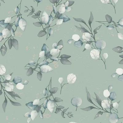 Produktbild von Vliestapete Blumentapete Grün Grau Blumenoptik 397687 Mustertapete Pure Elegance