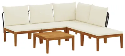 Produktbild von vidaXL 6 stk. Massives Akazienholz & Seil Natur