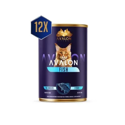 Produktbild von Avalon Nassfutter Katze Fisch – Getreidefrei – 75% tierische Proteine – Premium Katzenfutter in Sauce – Hohe Akzeptanz – 12x410g