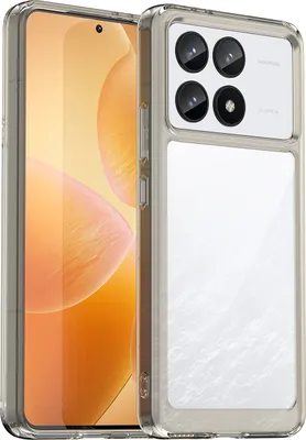 Produktbild von Schutzhülle für Xiaomi Redmi K70 Klar Rückseite Stoßfeste TPU Silikon Bumper Hülle Grau