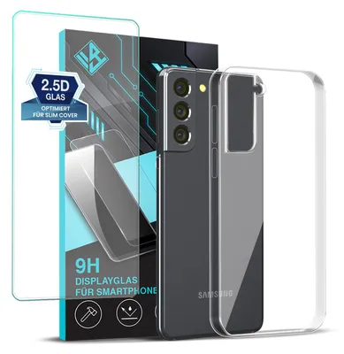 Produktbild von Handyhülle für Samsung Galaxy S22 mit 9H Displayglas Displayschutz Hülle Transparent Flexibel Elastisch Case Cover Backcover Schutzhülle