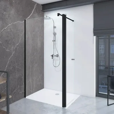 Produktbild von BREUER Duschrückwand Marmoroptik Seidenmatt anthrazit weiß 255 x 100 cm 9482556000203