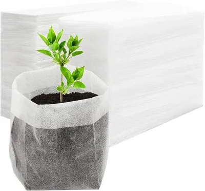 Produktbild von Biologisch afbreekbare Tuinplantzakken 300 Stück - Nicht gewebte Pflanzbeutel für Kartoffeln Blumen Tomaten und Setzlinge (14x16cm 200er + 18x20cm 100er)