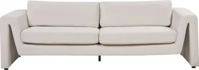 Produktbild von BELIANI 3-Sitzer Sofa Hellbeige Samtbezug mit Dicken Sitzkissen Breiten Armlehnen Lose Rückenkissen Modernes Design Wohnzimmer Ausstattung Sitzmöbel