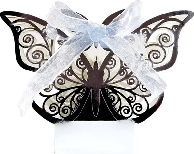 Produktbild von 50 Packungen Laser Cut Große Schmetterling Design Hochzeit Gunst Boxen, Süßigkeiten Schokolade Geschenk-Boxen