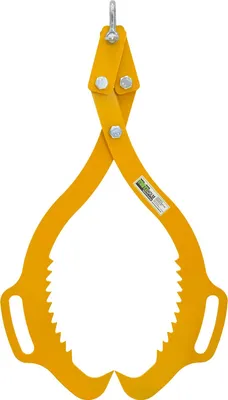 Produktbild von Forstzange 1000 kg Zugkraft für Baumstämme bis 640 mm Hebezange 2 Klemmdorne Rückezange in gelb